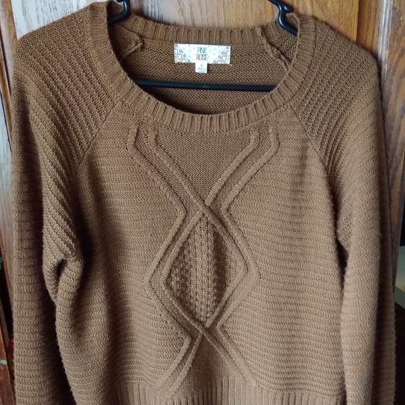 Brown Pink Rose Sweater Size L (Large) - Picture 2 of 4